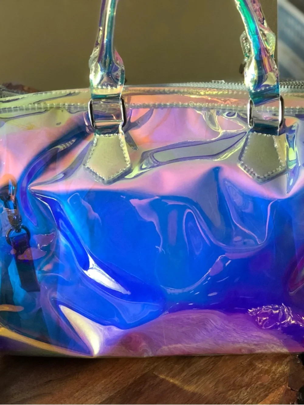 Iridescent Holographic Satchel - Multi-Color